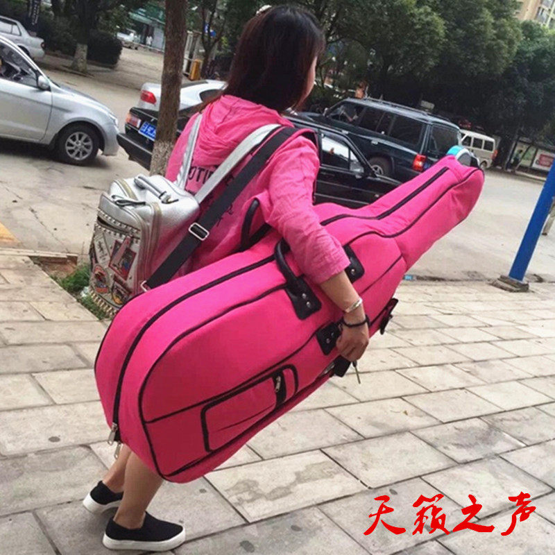新款加厚防水大提琴包双肩背低音贝司包能放弓与谱