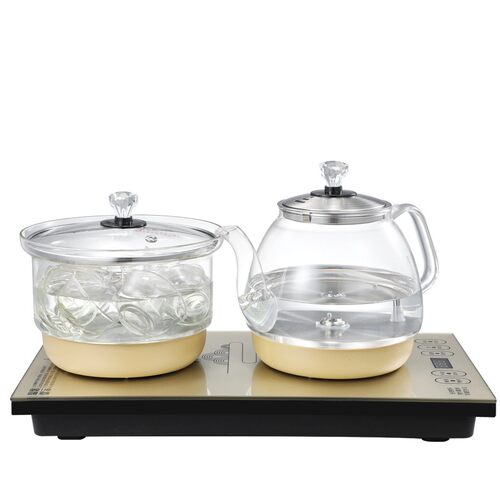 全自动底部上水壶电热烧水壶抽水加水家用玻璃泡茶具茶台一体