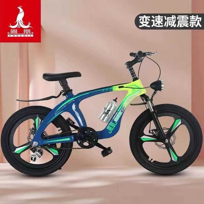 凤凰牌镁合金山地车双碟刹变速自行车中大童学生24寸男女孩单车