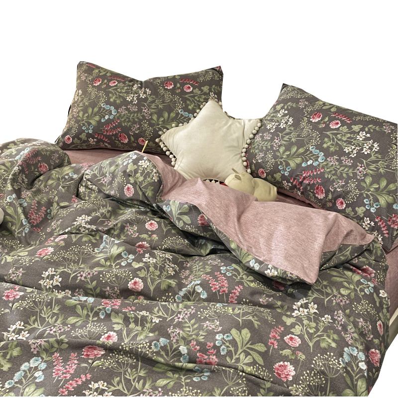 美式复古碎花四件套床上用品100全棉床单被套三件套被罩床笠