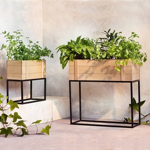 岛拉铁艺花架防腐木盒花盆花槽户外庭院花园装饰园艺造景子