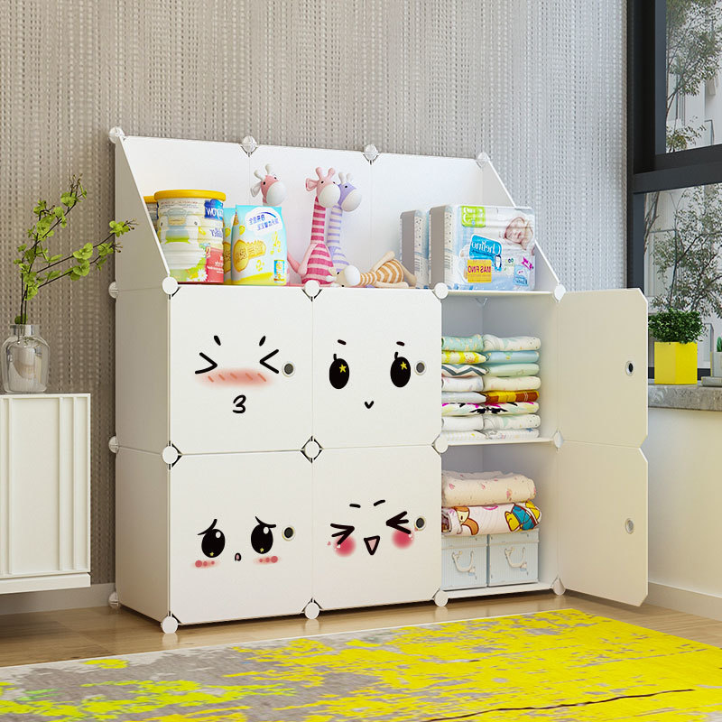 衣柜小型儿童家用卧室简易宿舍出租房用布单人矮女孩组装储物衣橱