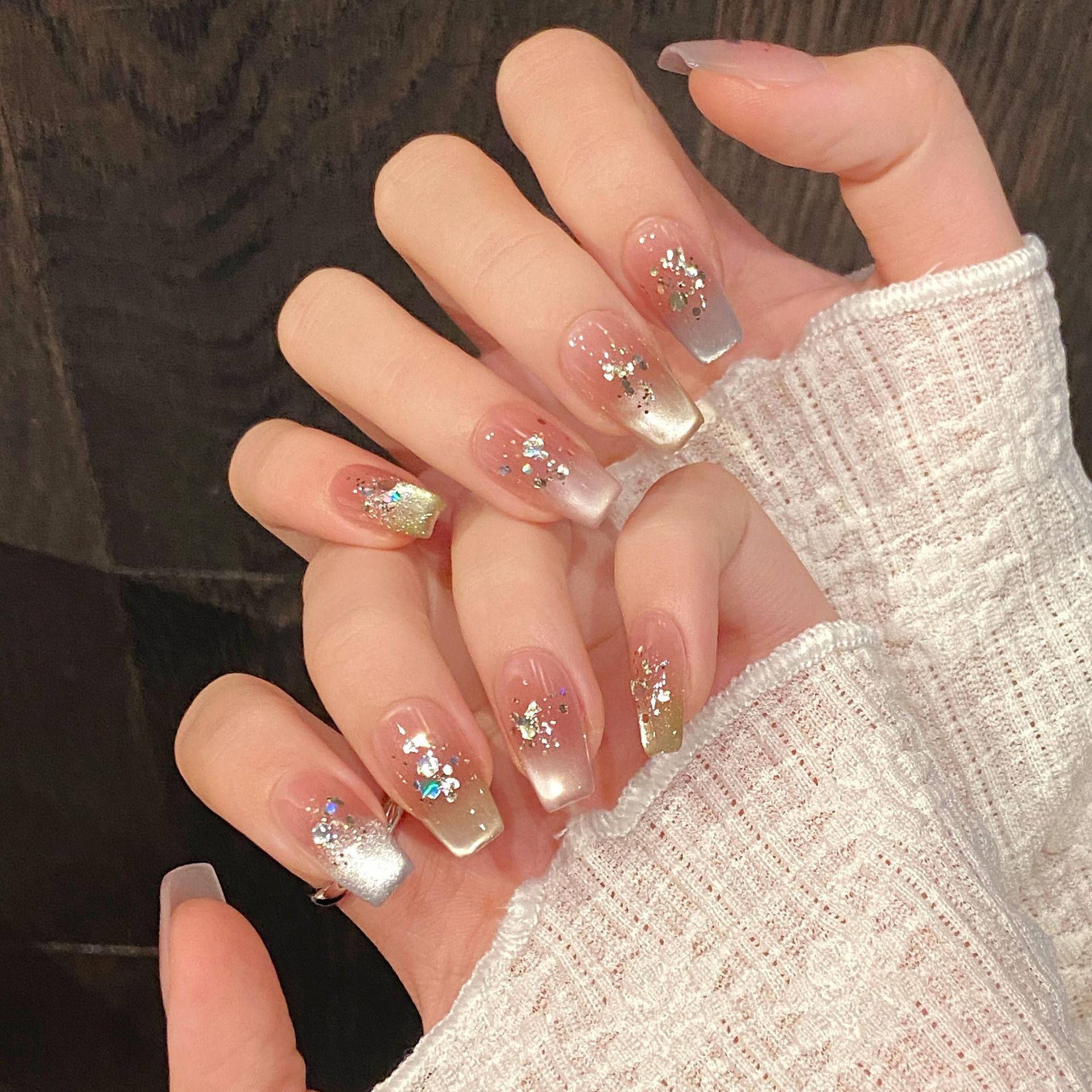 元气彩虹多巴胺猫眼冰透美甲