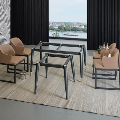 茶几底座椅子腿岩板支撑脚钢化玻璃承重餐桌退支架T简约长方形桌