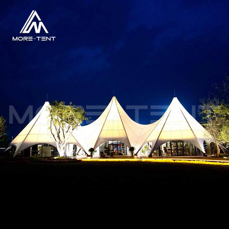 户外尖顶膜结构酒店篷房多峰星际酒店帐篷特色小镇乐园接待中心