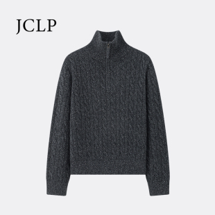 绞花半高领老钱风针织毛衣26年春新款 C金纯良品羊绒丝拉夫经典