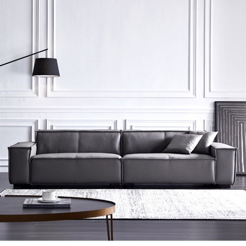 欧式极简新款三人位客厅大小户型直排科技布免洗沙发定制