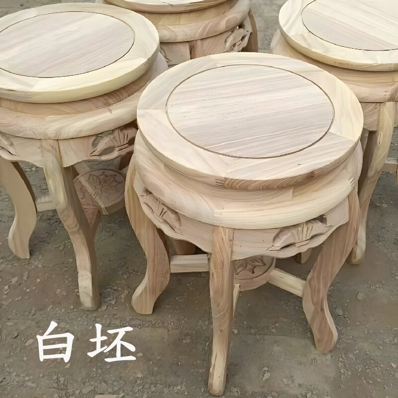 实木凳子圆形餐桌凳客厅家用榫卯梳妆凳中式古筝凳高端榆木矮凳子