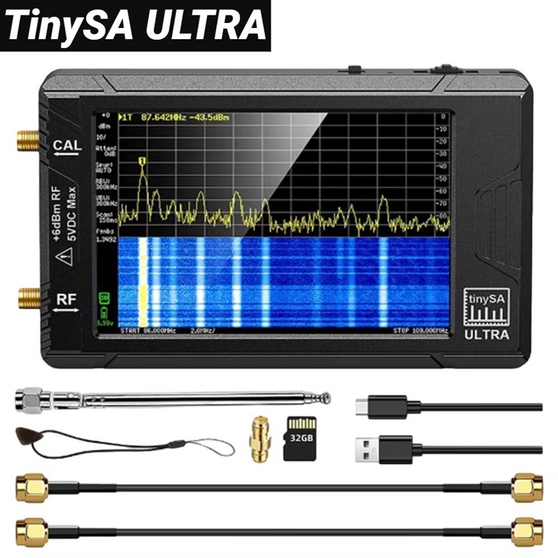 tinySA ULTRA 4寸屏 手持式射频频谱分析仪 100k-5.3GHz 信号源
