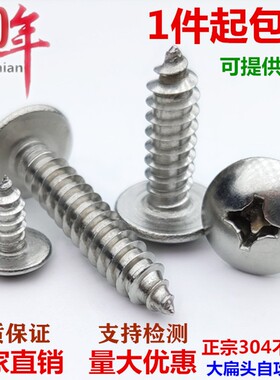 304不锈钢大扁头自攻螺丝钉十字伞头蘑菇头木螺钉M3M4M5MM6*32-50