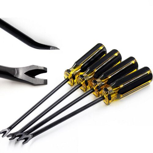 铁钉撬螺丝刀 汽车门板胶扣起子 V型弯头起钉撬钉虎牙卡子撬棒