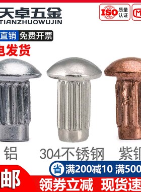 GB827不锈钢304标牌铆钉铝滚花铭牌铜商标实心铆钉M2M2.5M3M4M5mm
