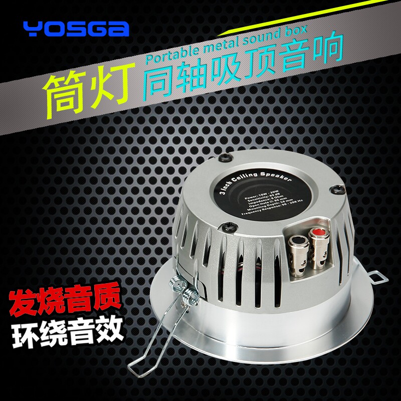 背景音乐定阻筒灯式3寸吸顶音箱 天花喇叭小型吊顶2寸防水音响
