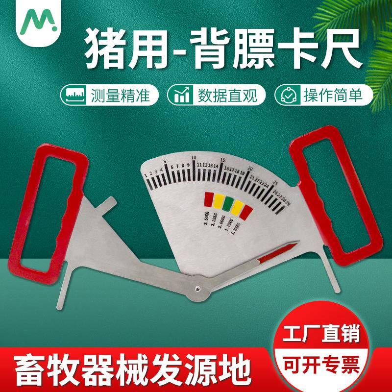 猪用背膘卡尺不锈钢喂料管理尺妊娠母猪膘情测定指导器猪饲喂卡尺