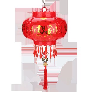 新款充电免接线LED旋转大红灯笼阳台门口户外防水吊灯七彩走煤油