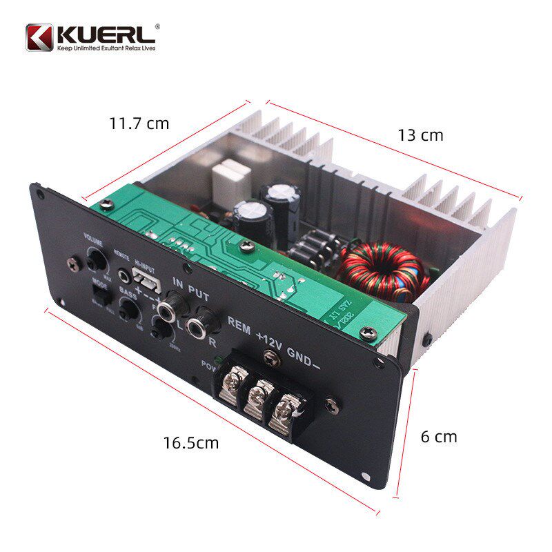车载音响改装12V24V额定RMS80W汽车超薄低音炮内置功放板