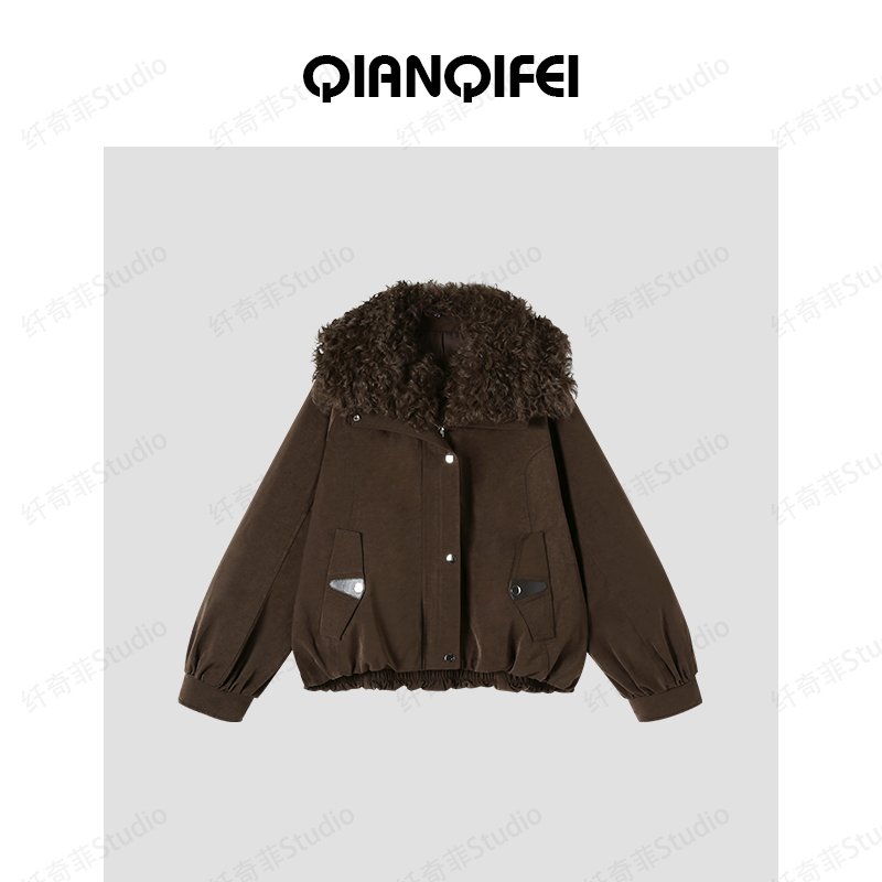 11-29F C 新款复古美拉德高级感毛毛夹克短外套 TK5417