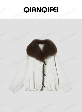 12-28F B 新款复古工装大毛领披肩加绒短外套 TK5504