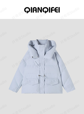 1-27F C【心愿冰岛】新款韩系设计感休闲立领连帽短外套 TK5181