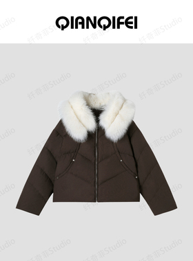 2-3F 18   新款轻奢大毛领拉链宽松短外套 TK5163