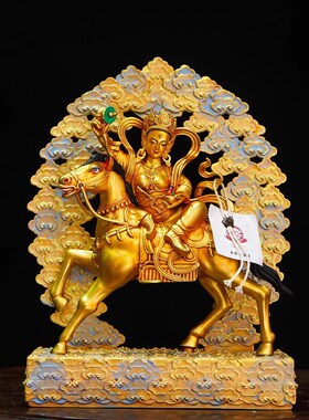 手工工法鎏金七寸玛十护法卿寸玛卿护艺像