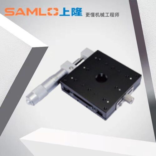 上隆原装交叉滚柱型X轴滑台-台面尺寸8080(LGZX80)千分尺旋钮