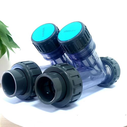 UPVC材质DN15/20/25/32/40塑料Y型过滤器 带滤网 管道液体水 加厚