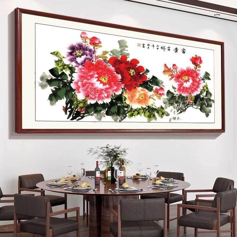 【特价】花开富贵国画牡丹客厅装饰中堂挂画中式沙发背景墙高级感