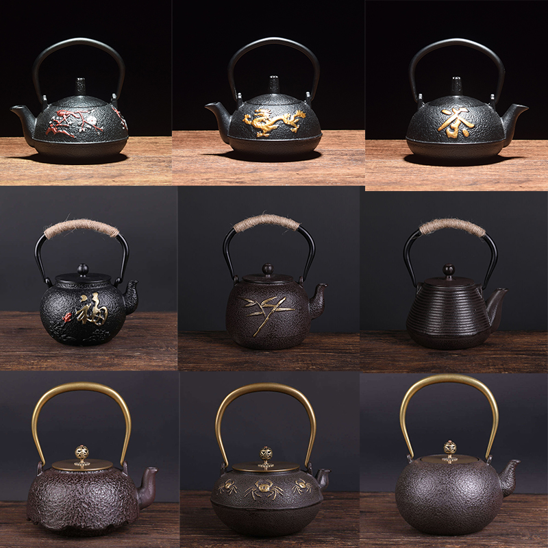 铸铁煮茶烧水壶中式软装装饰博古架摆件复古茶壶茶具创意礼品壶