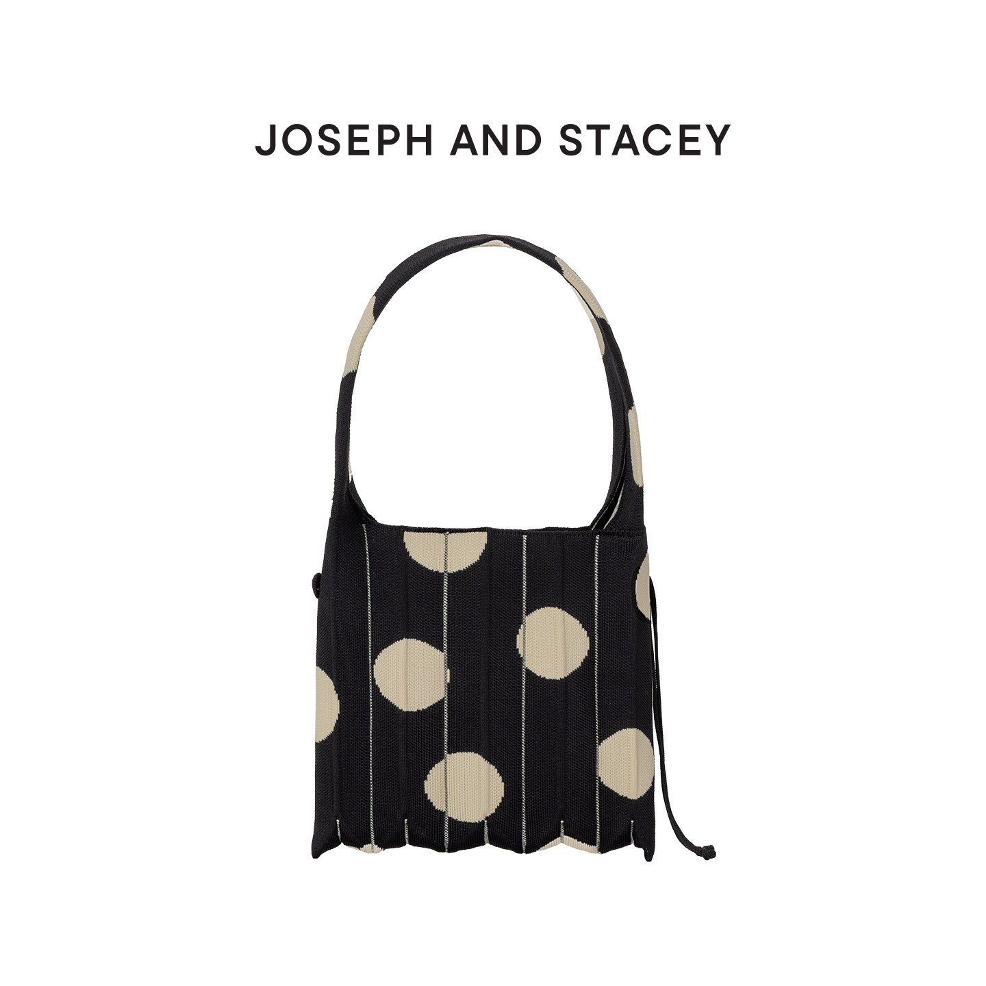 JOSEPHANDSTACEY韩国包包女新款大容量简约百搭黑色波点针织包,箱包皮具/热销女包/男包,通用款女包,淘宝优惠券,粉丝福利购,淘宝优惠卷