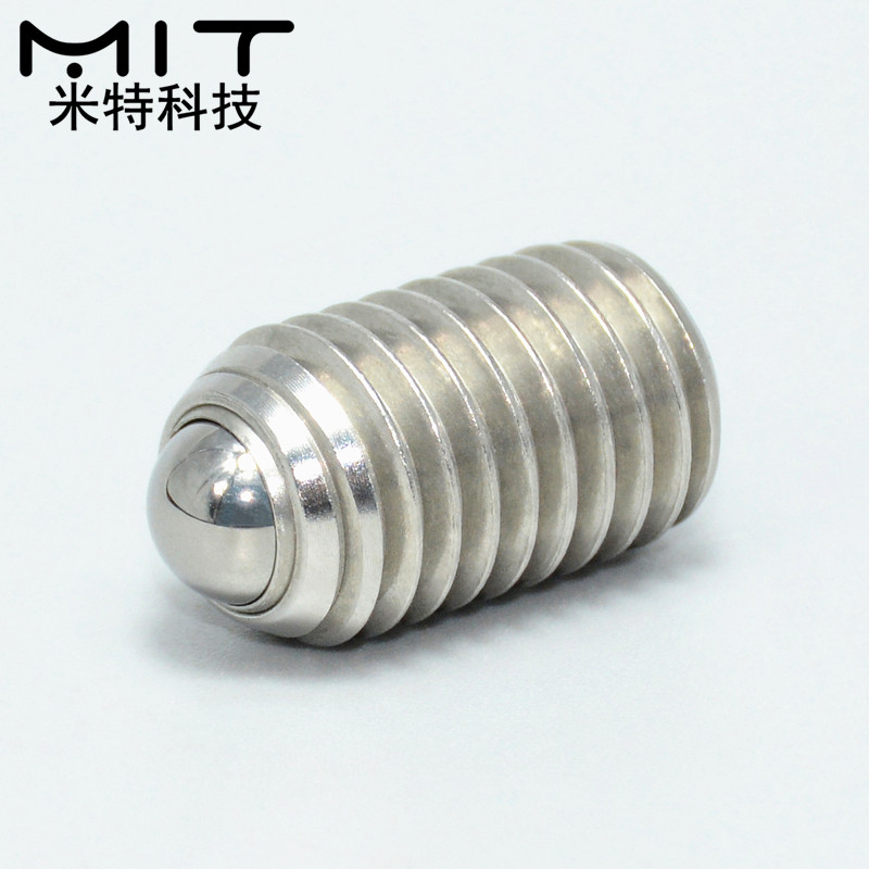 BPRM不锈钢珠滚轮型球头柱塞M8 10 12内六角螺钉弹性万向玻珠螺柱