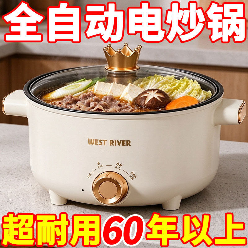 德国电煮锅多功能蒸煮锅家用一体电热火锅电炒锅学生宿舍小型电锅