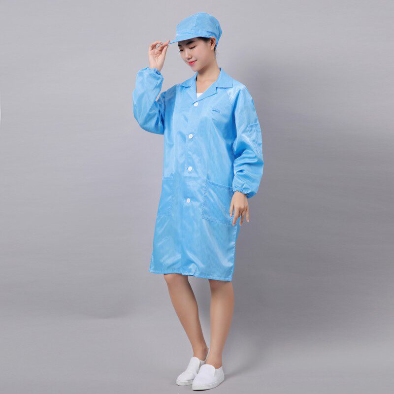 防静电工作服大褂戴帽工业粉尘电子厂制药厂化工车间防尘衣工作服