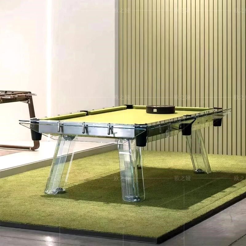 水晶玻璃九球台球桌标准简约设计酒店会所室内家用台球桌