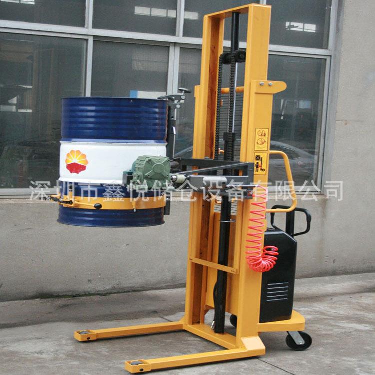 YL450双门架半电动油桶倒料升高车电动油桶堆高车