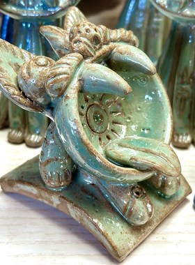 瓦猫云理南诏窑手工陶瓷猫创意礼品开业小摆件古南诏国发货