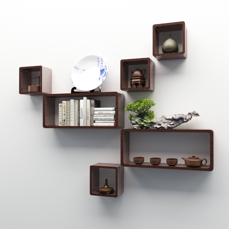博古架实木新中式挂墙多宝阁茶叶茶室展示陈列柜客厅隔断置物书架