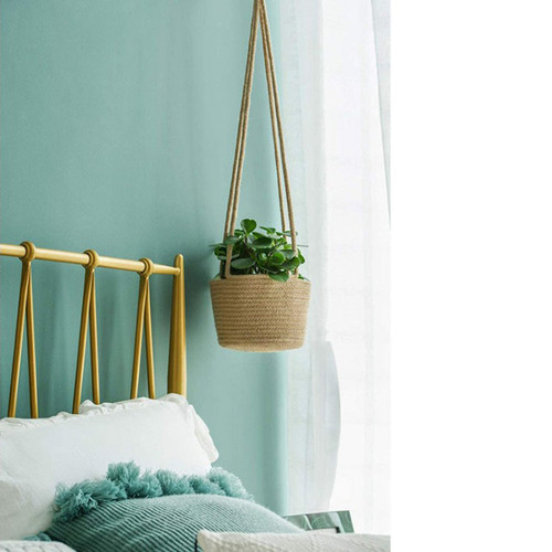 棉绳编织花盆吊篮绿萝花盆编织绳壁挂手工编织家居装饰田园花盆