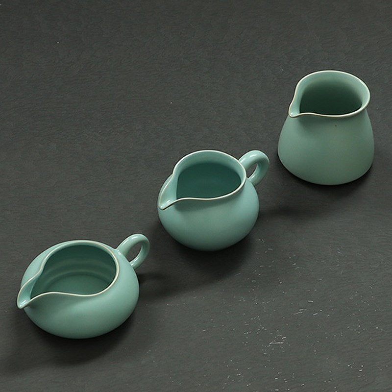 还真汝瓷公道杯单个茶海分茶器陶瓷家用功夫茶具可养开片冰裂