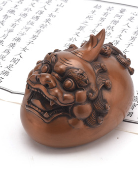 紫铜貔貅镇纸书房摆件皮休手把件客厅书房办公桌面装饰送长辈礼品