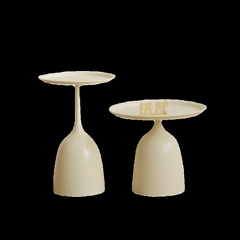 铁梵简约小户型客厅迷你茶几组合网红阳台圆形桌子现代极简咖啡桌