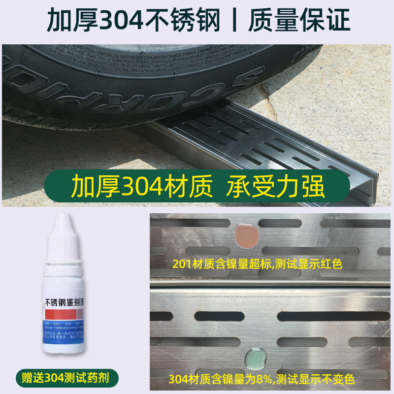 304阳台不锈钢排水沟U型槽露台厨房地沟下水道迷你成品小水槽盖板