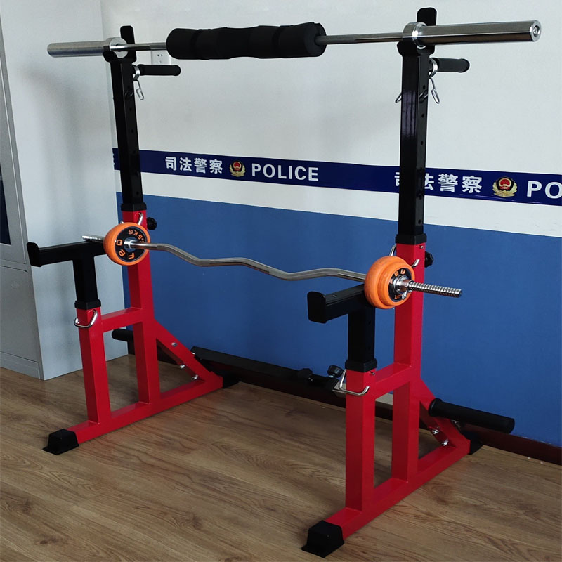 黑色深蹲架卧推杠铃片架龙门架举重架连体式健身器材家用商用