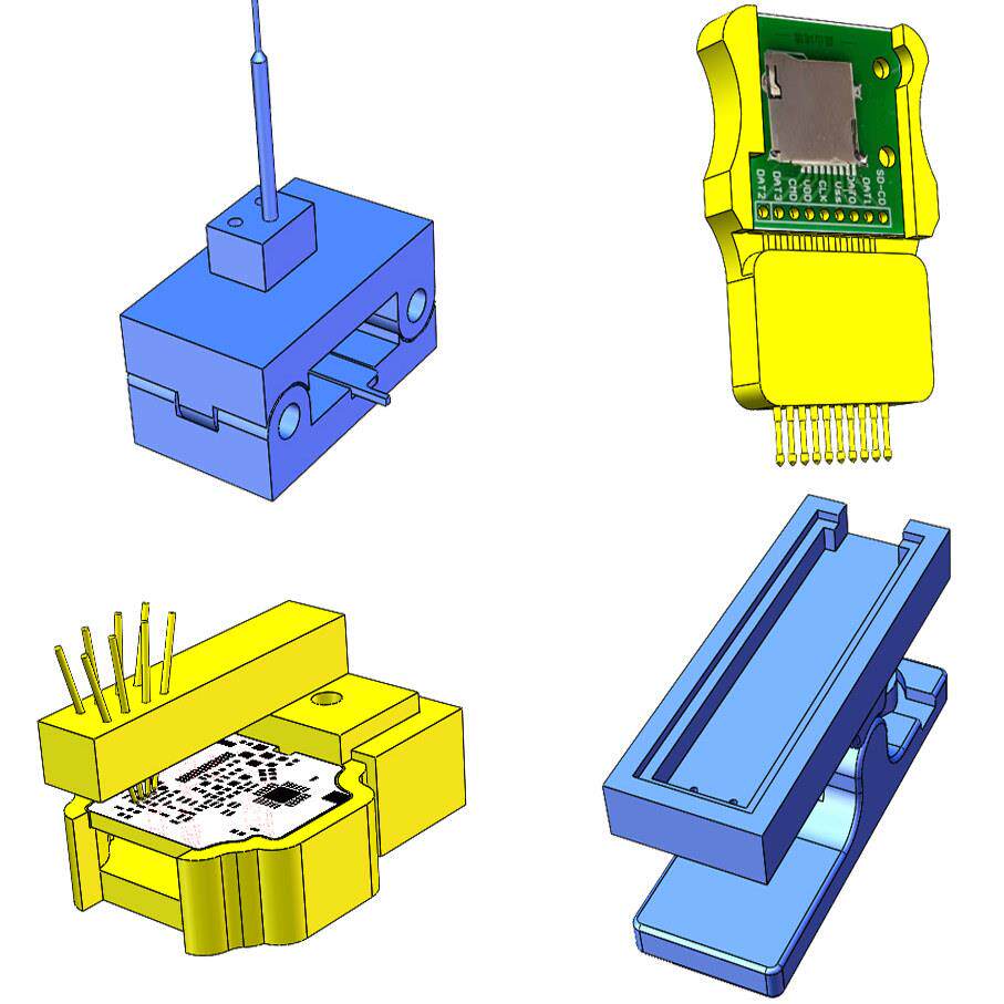 3D打印调试测试烧录编程杜邦线夹子 PCB串口 芯片IC程序探针夹具
