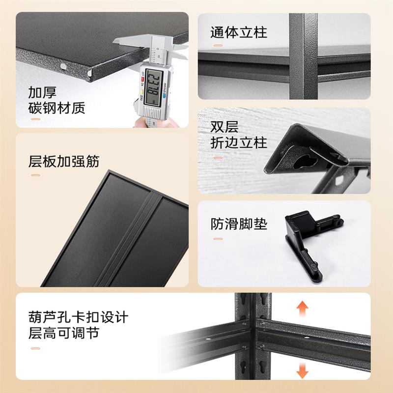 货架置物架落地杂物架多层家用收纳架仓库阳台碳钢金属储物架子铁