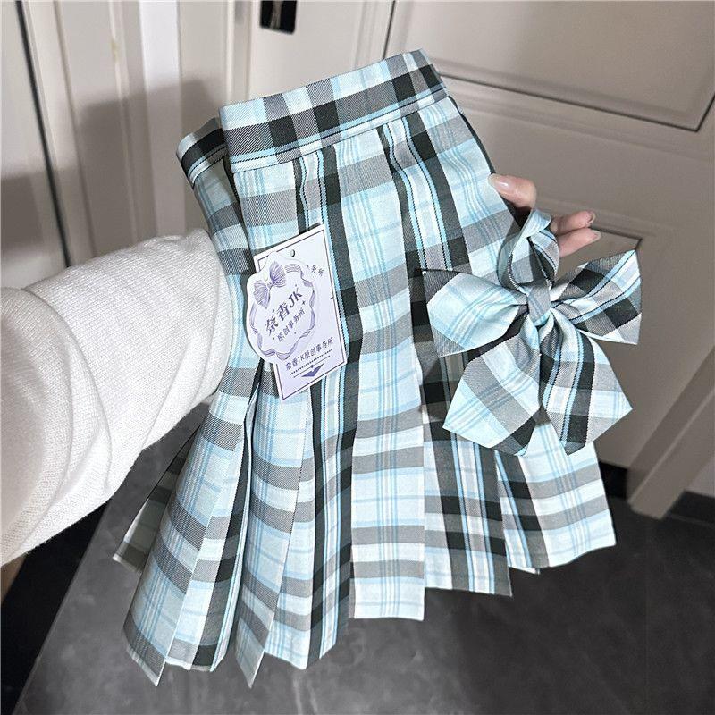 正品 薄荷茶/原创春夏校供感jk格裙 学生a字半身裙学院风百褶短裙