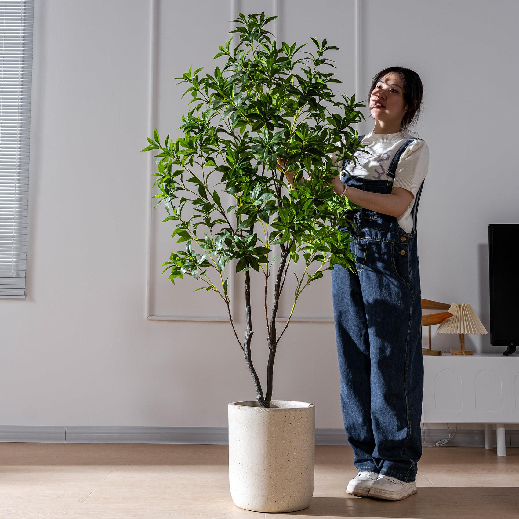 大型彷真绿色植物吊钟马醉木室内店铺盆栽造景彷生假植物橱窗落地