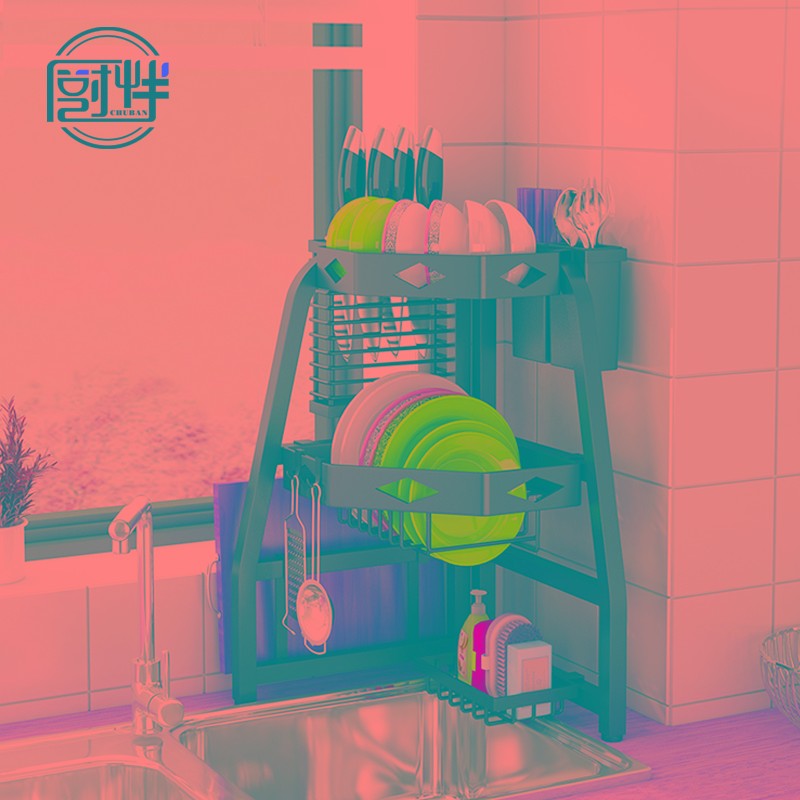 免安装厨房转角多功能家用碗架洗碗池沥水架碗盘收纳架