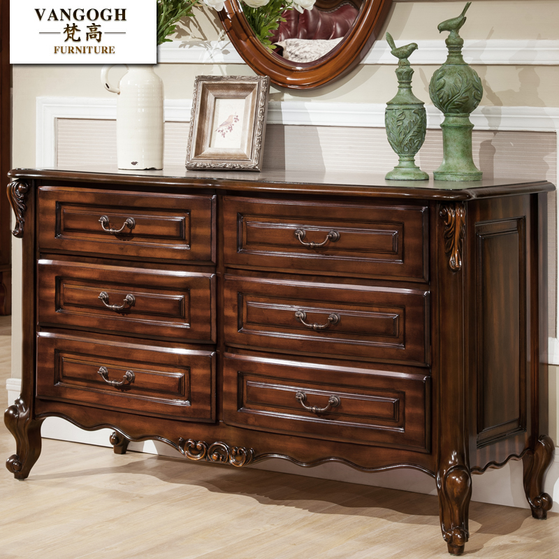 斗柜全实木卧室六斗厨收纳柜客厅欧式抽屉式储物柜多抽柜.