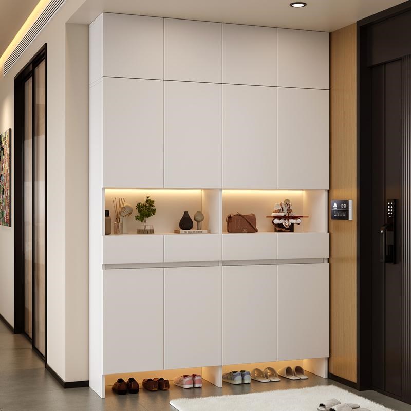 入门鞋柜家用门口入户玄关柜定制靠墙进门大容量鞋柜衣帽柜门厅柜